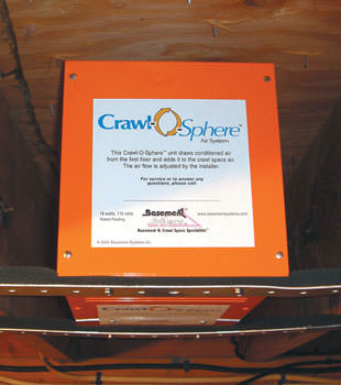 A ventilation fan installed for a crawl space in Humptulips