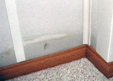 Ruined Fiberglass Basement Finishing System with stains