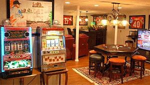 bar in a Bainbridge Island finished basement