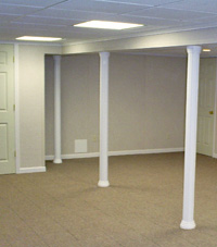Smartpost column wrap on a basement in Port Angeles