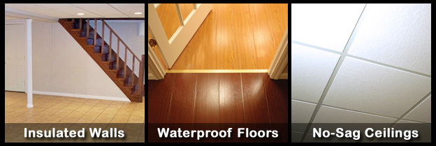 Basement walls, floors, and ceilings