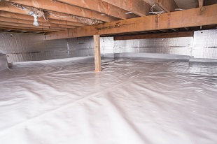 A complete crawl space vapor barrier in Aberdeen installed by our contractors