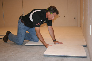 Insulated basement subfloor installation in Bremerton