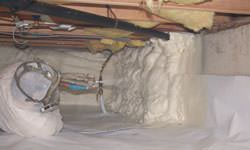 Spray foam insulation in a crawl space in Port Orchard, Washington