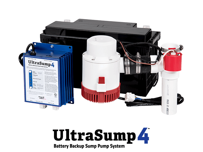 a battery backup sump pump system in Shelton