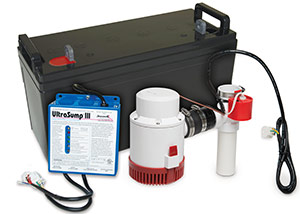 a battery backup sump pump system in Shelton