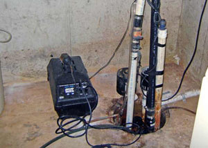 Pedestal sump pump system installed in a home in Gig Harbor