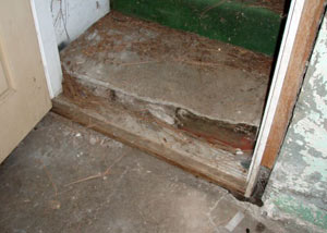 A flooded basement in Seabeck where water entered through the hatchway door