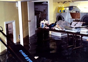 A laundry room flood in Kingston, with several feet of water flooded in.