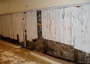 A wet, flooded finished basement in Olalla
