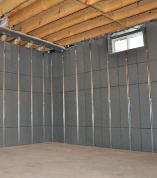 Installed basement wall panels installed in Rochester